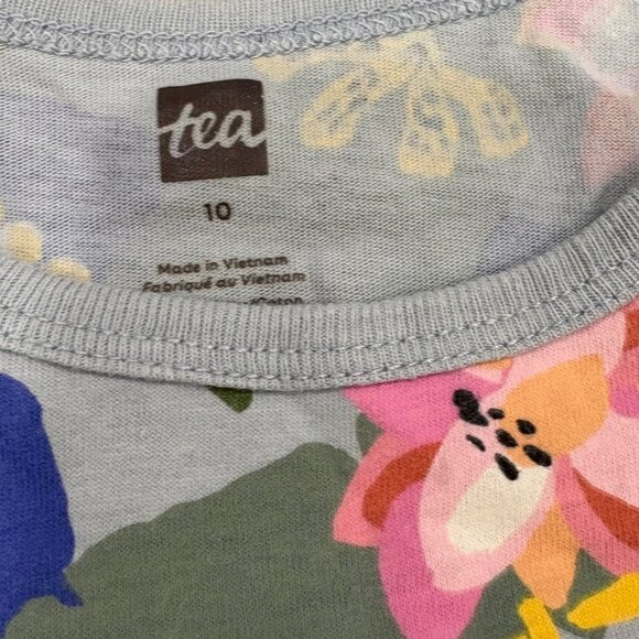 Girls Tea Collection Floral Sleeveless Dress Size 10 Blue & Pink - Picture 3 of 3